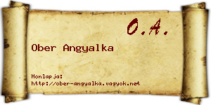 Ober Angyalka névjegykártya